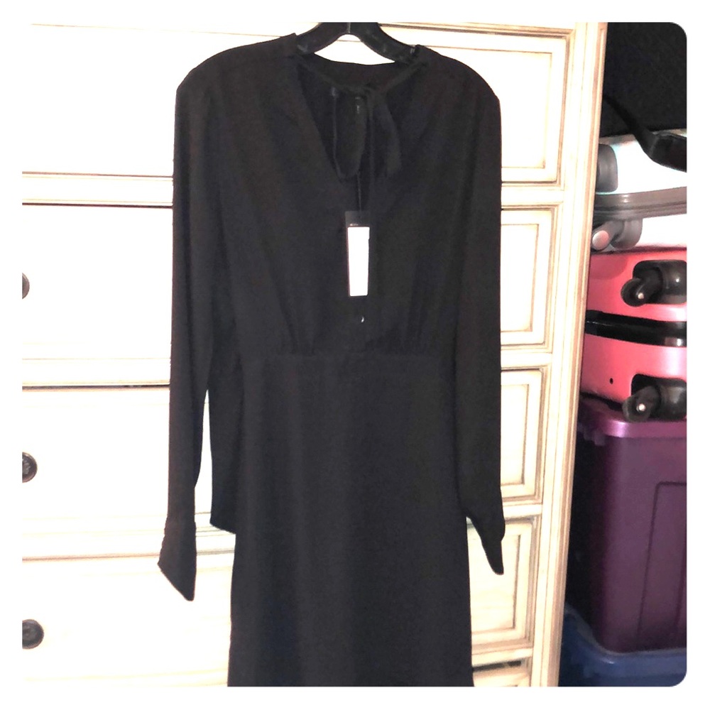 NWT BCBG Lani Blouse Dress in Black